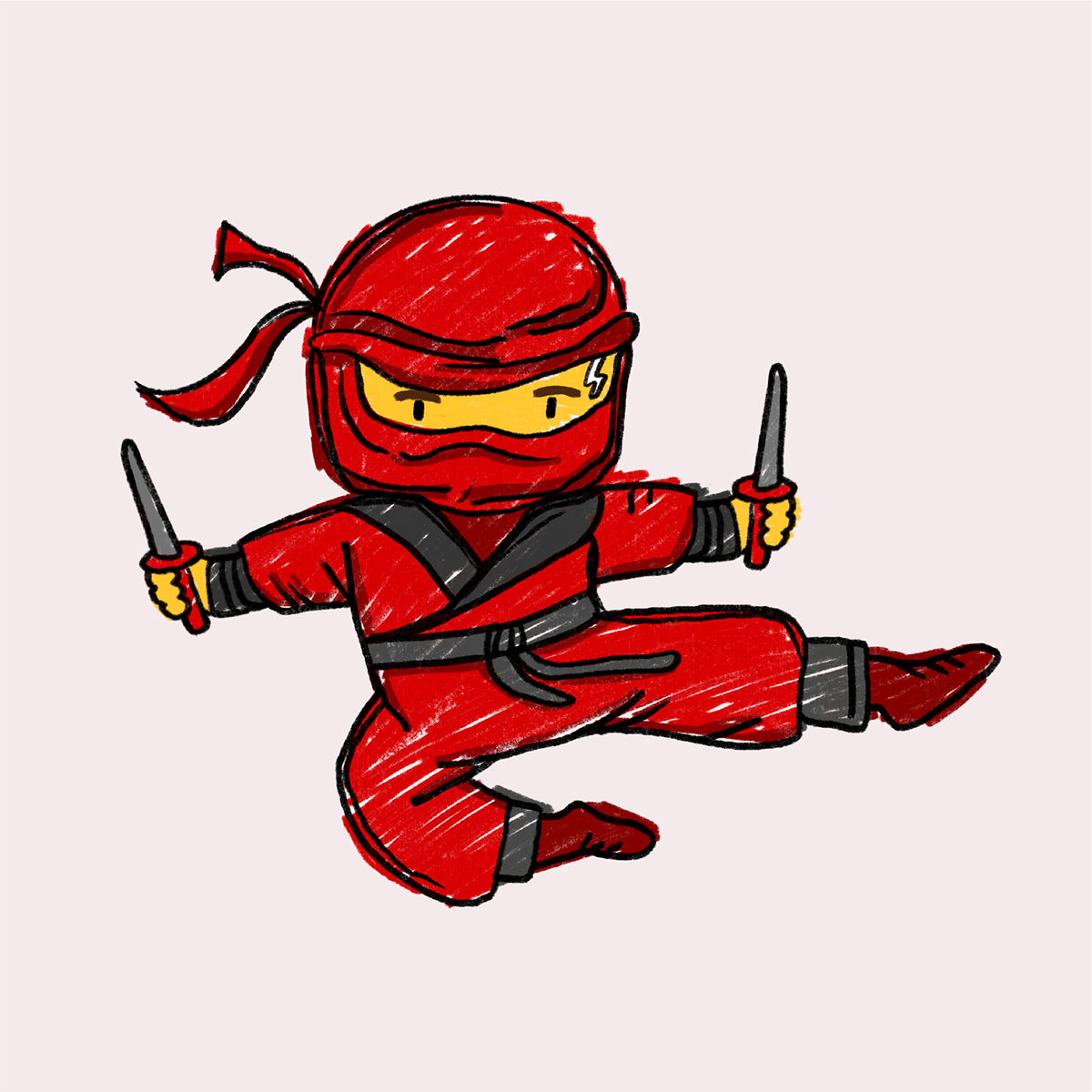 Silityskuva: Ninja, punainen