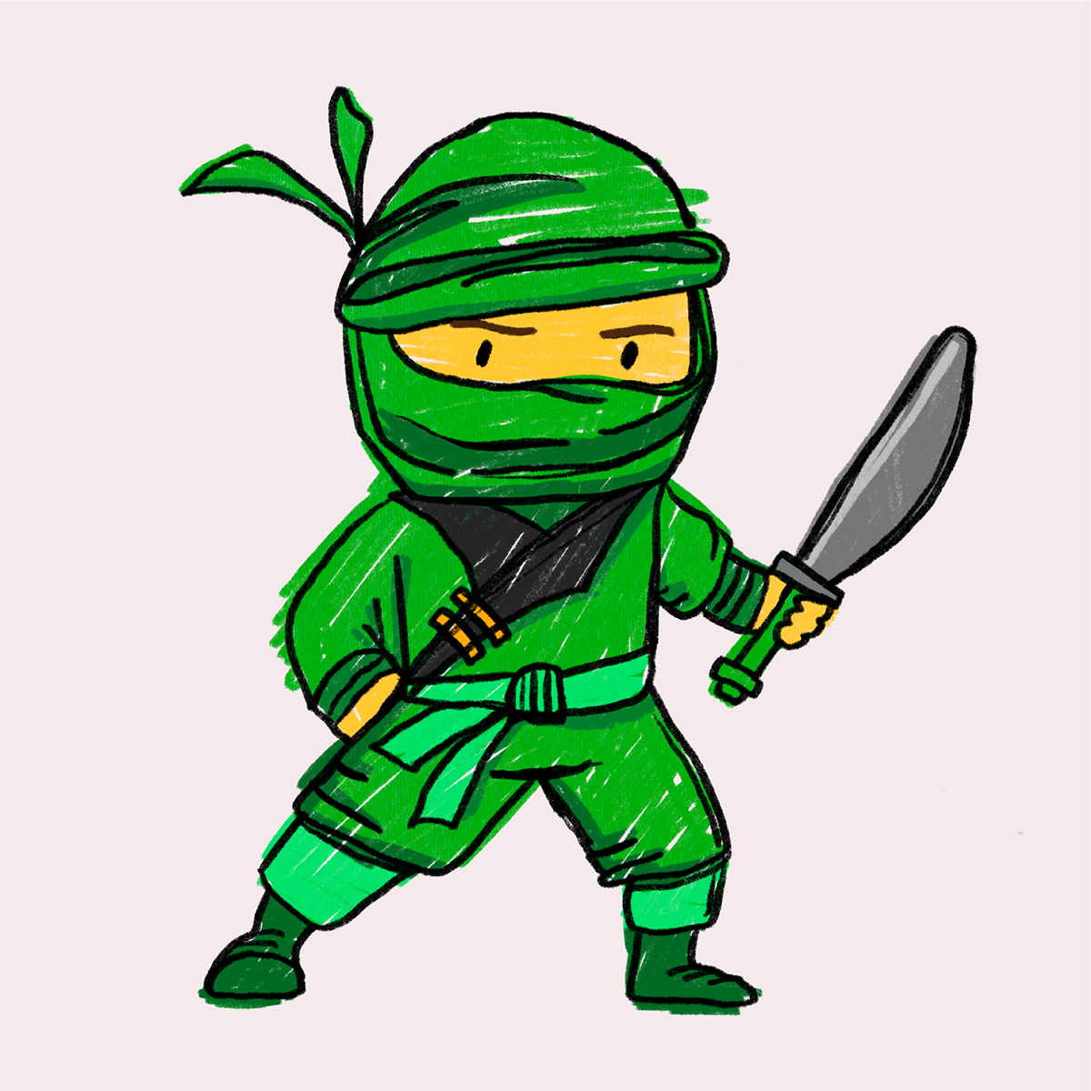 Silityskuva: Ninja, vihreä