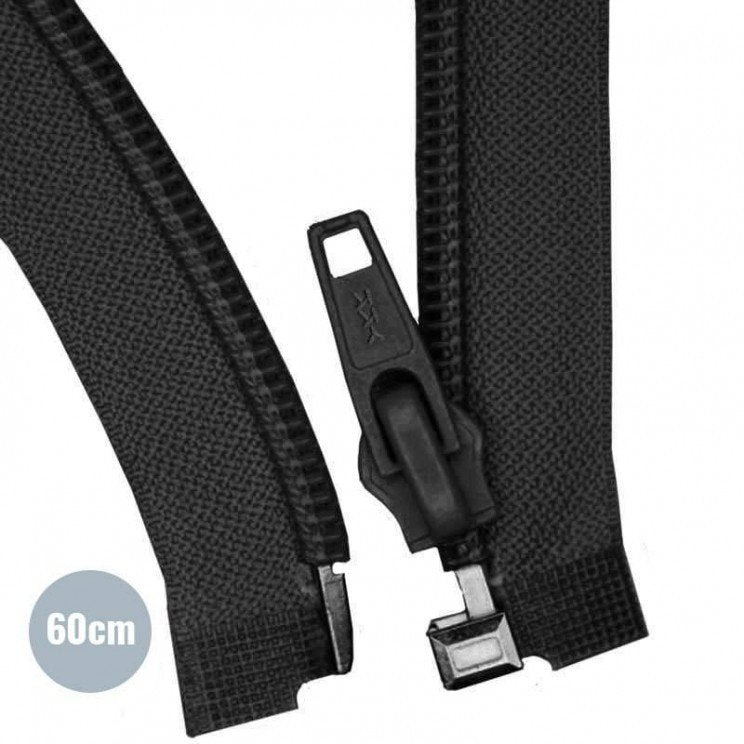 Open-end zipper 60cm: black