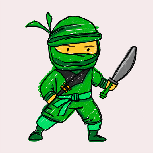 Silityskuva: Ninja, vihreä